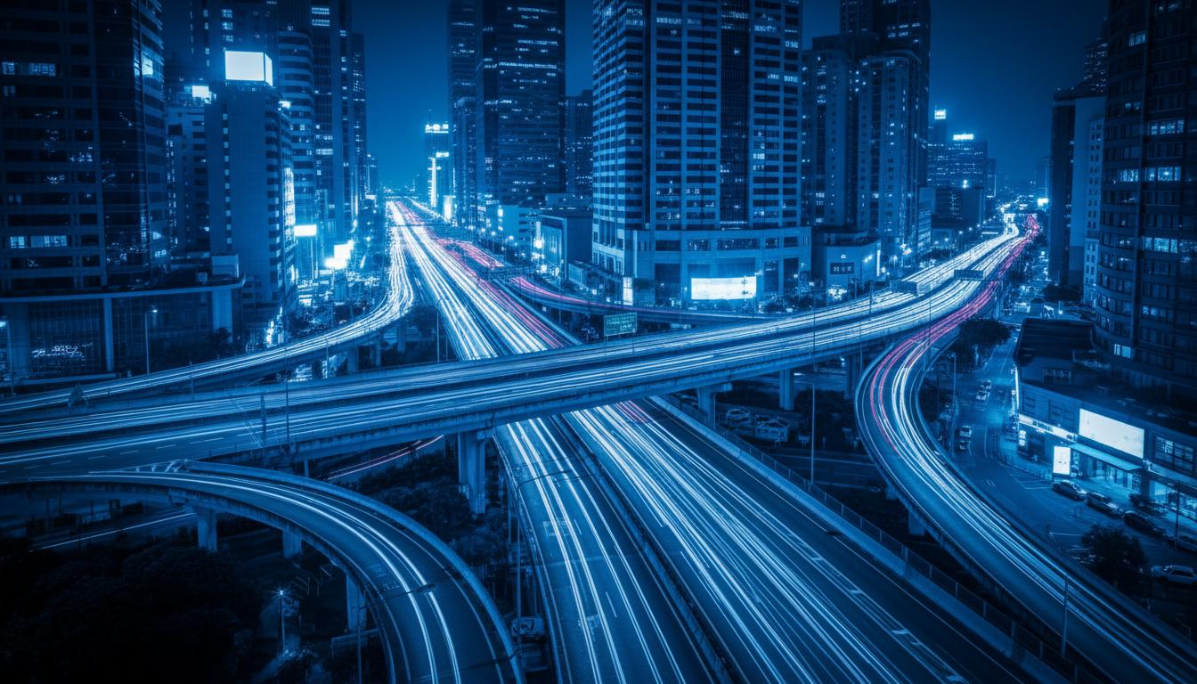 ถนนในเมืองกลางคืน - บริการขนส่ง Linkest ทำงานตลอด 24 ชั่วโมง